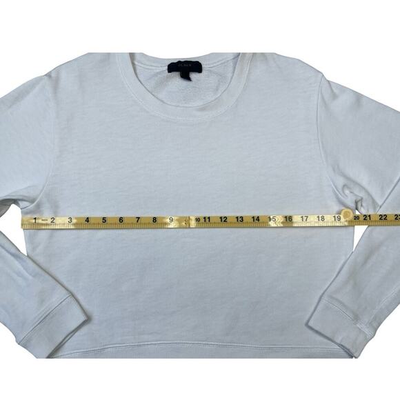 J.CREW White Crewneck Sweatshirt Size XS Preppy Coastal Classic Summer - Picture 9 of 14